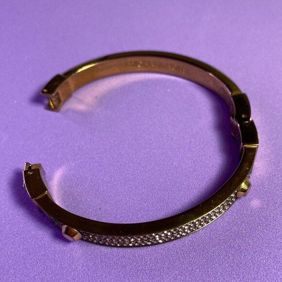 Michael Kors Gold Tone Pave Astor Stud Bracelet - Picture 2 of 5